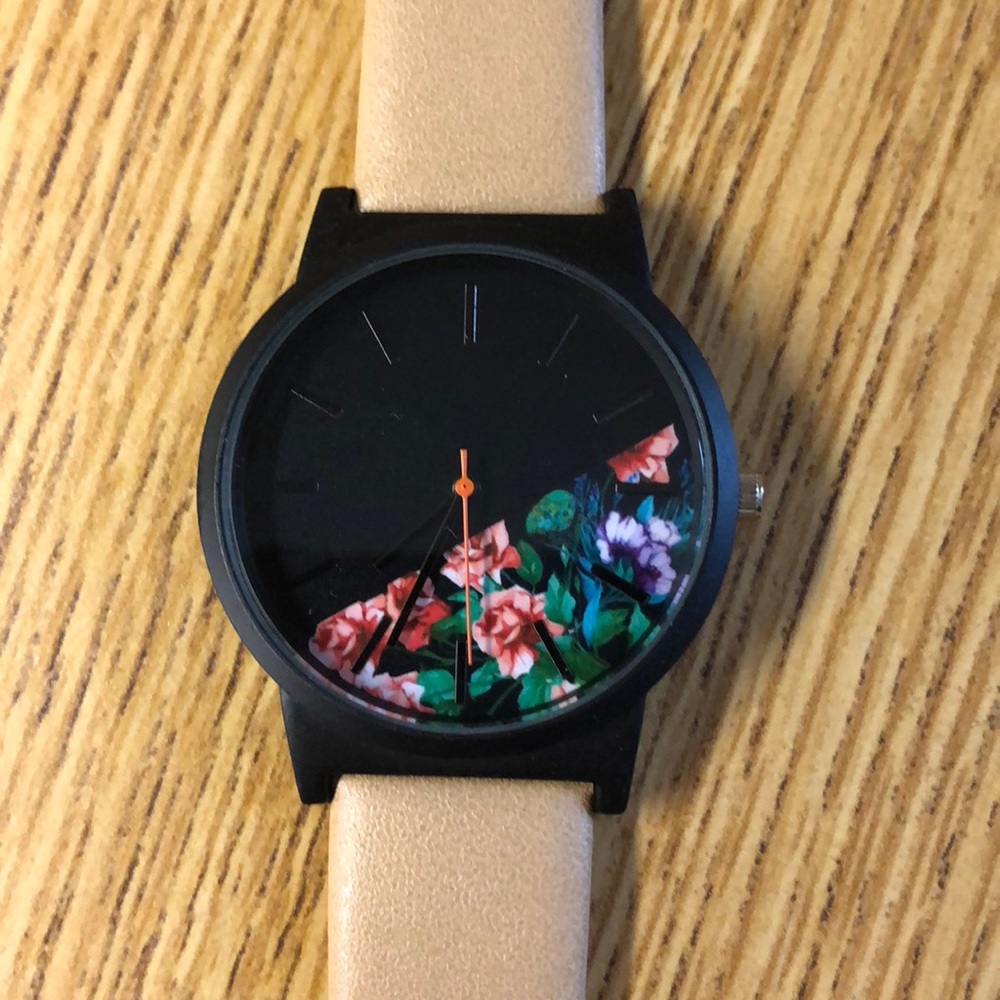 Floral stainless steel watch